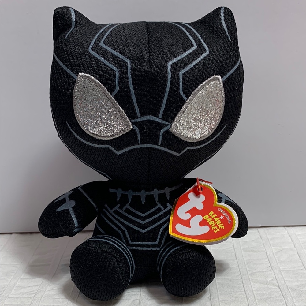 6” Ty Marvel Black Panther Beanie Baby Plush